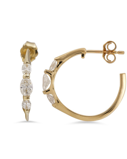 By Randee Diamond & Gold Open Hoop Earring - Edit by Elaine Turner
