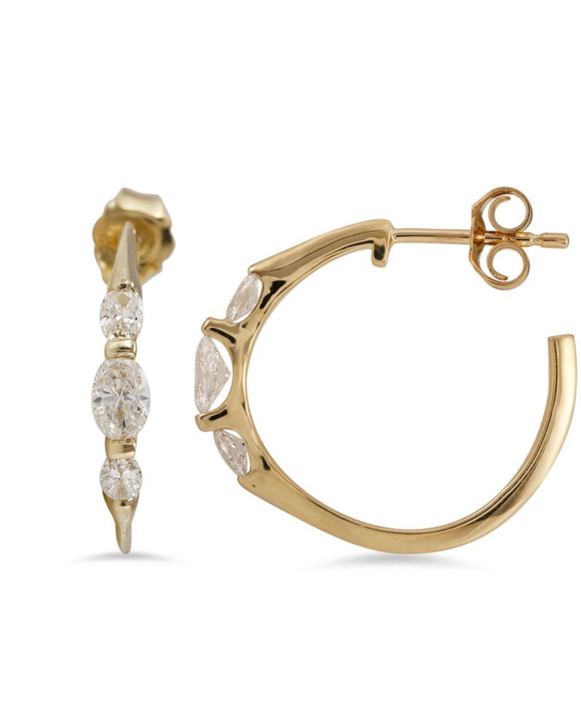 By Randee Diamond & Gold Open Hoop Earring - Edit by Elaine Turner