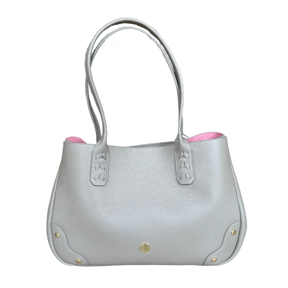 Elaine Turner- Tammy Tote- Solid Taupe Pebble Leather - Edit by Elaine Turner