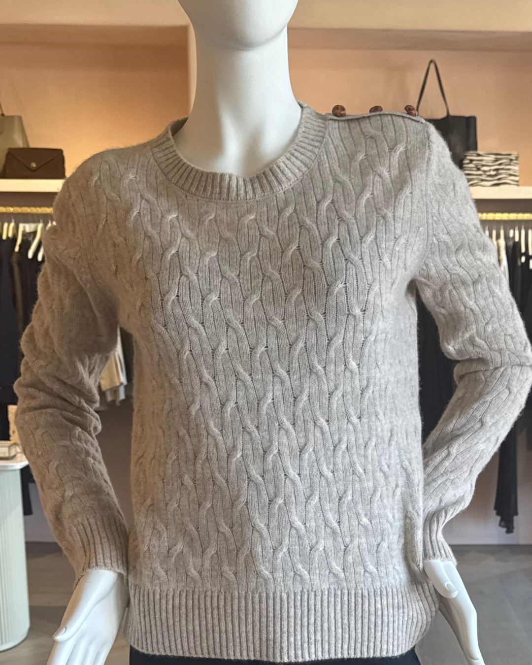 Kennedy Cashmere Sweater- Beige
