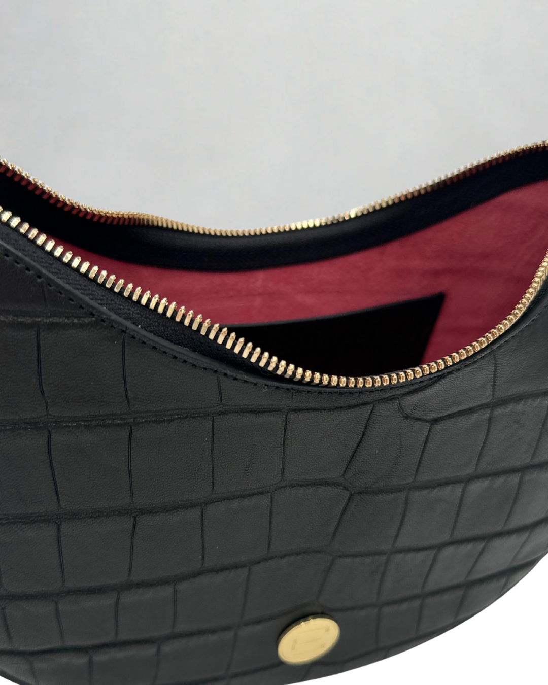 Sawyer Shoulder Bag- Black Croc