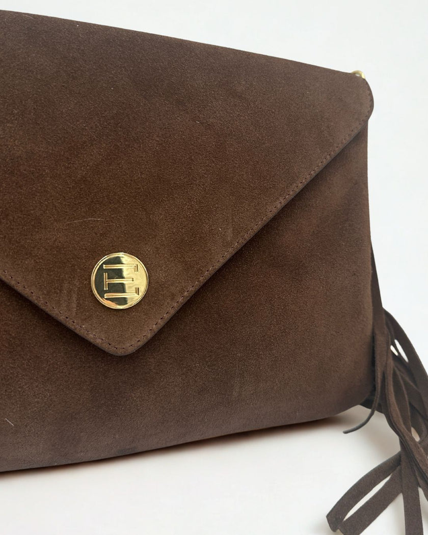 Bella Clutch- Fringe Suede