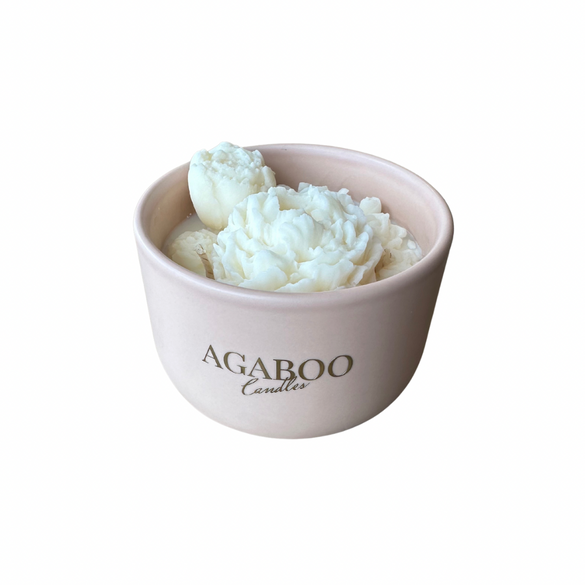 Ceramic Bowl in Blush Flower Candle - Edit by Elaine Turner