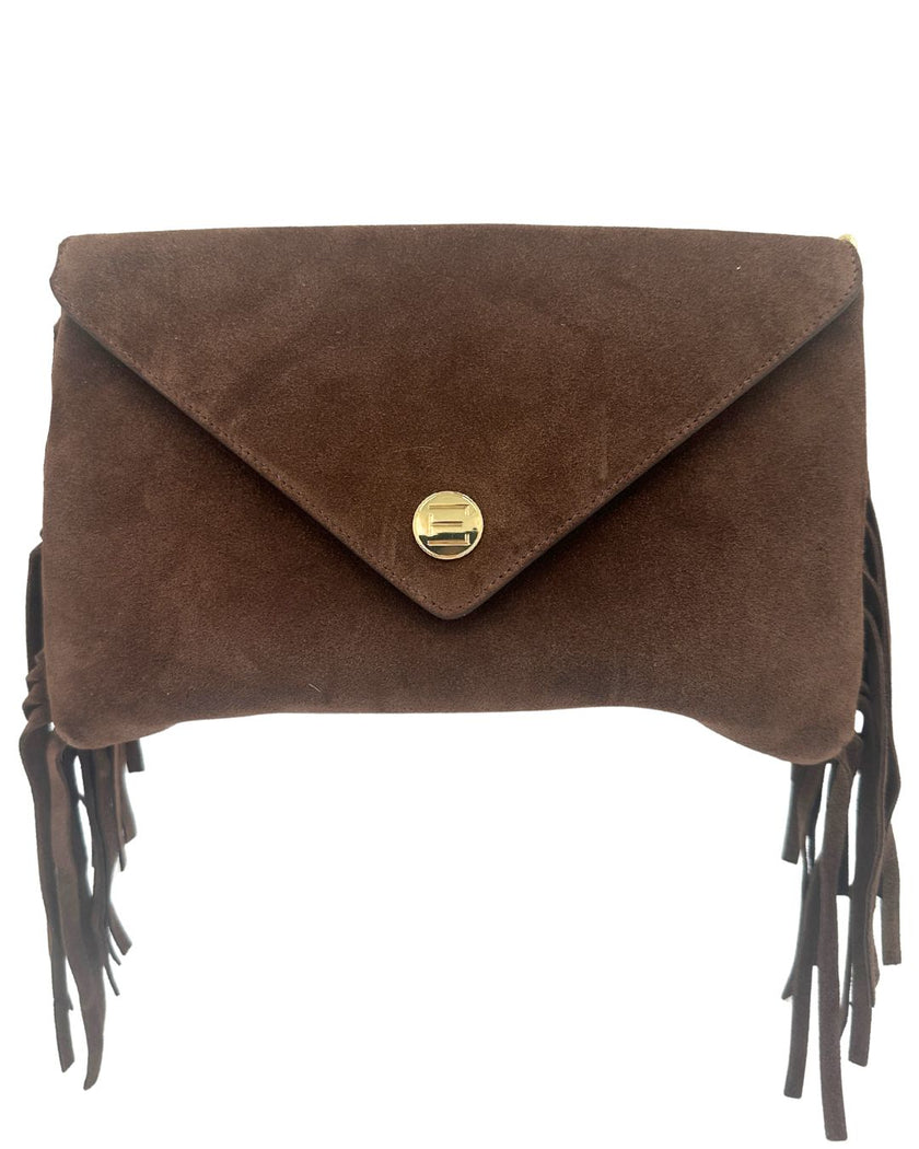 Bella Clutch- Fringe Suede