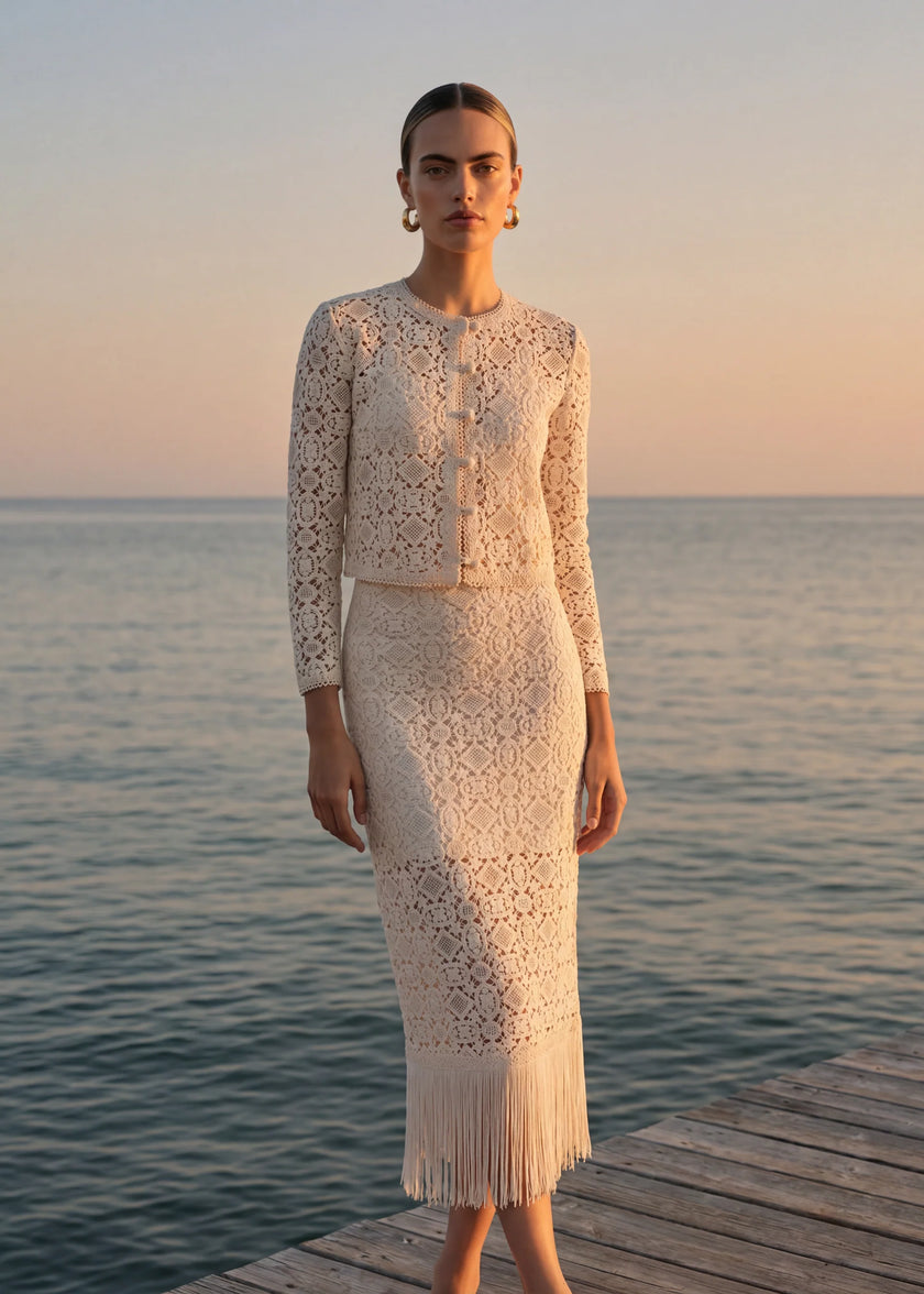 Cami NYC- Venezia Crochet Midi Skirt