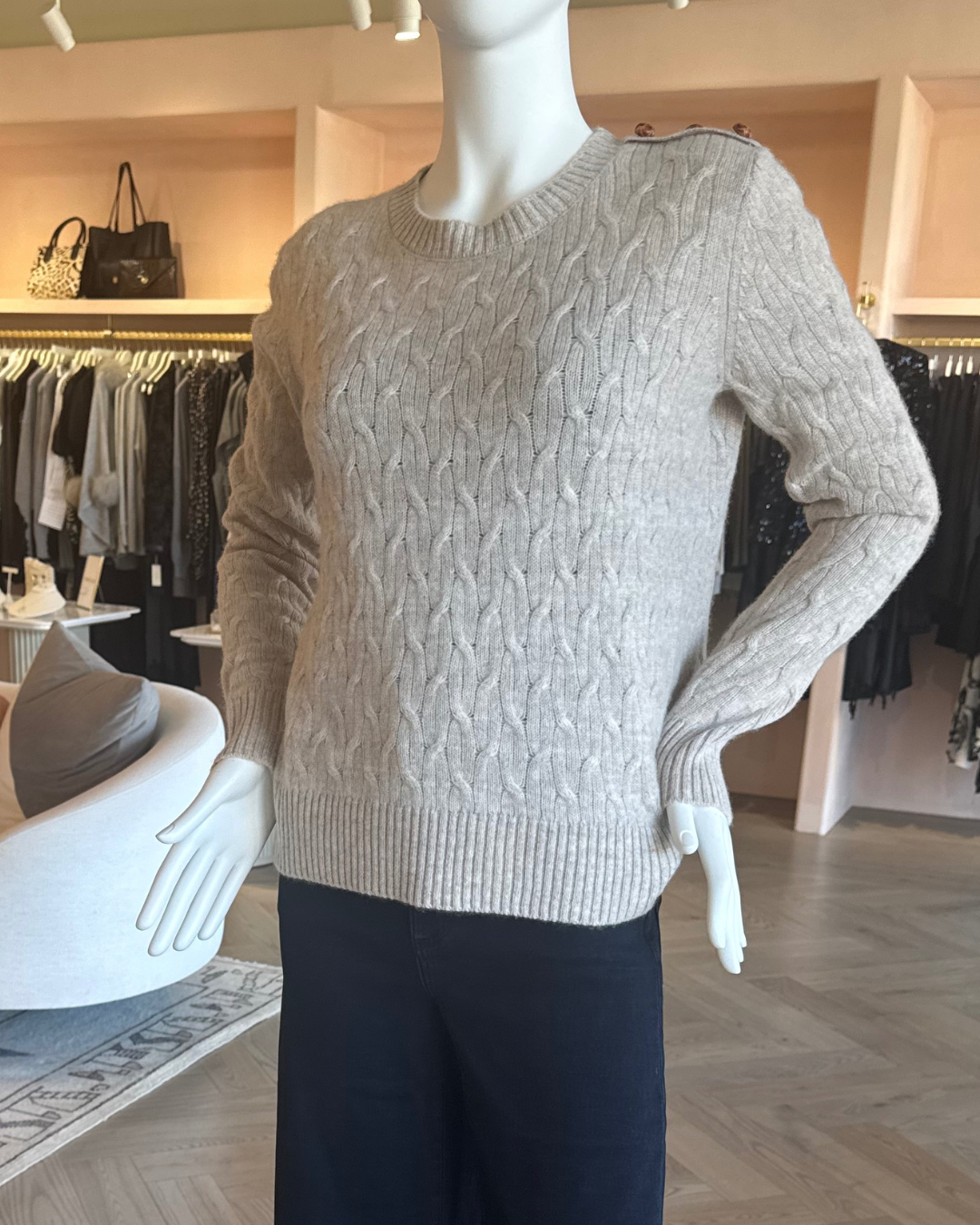 Kennedy Cashmere Sweater- Beige
