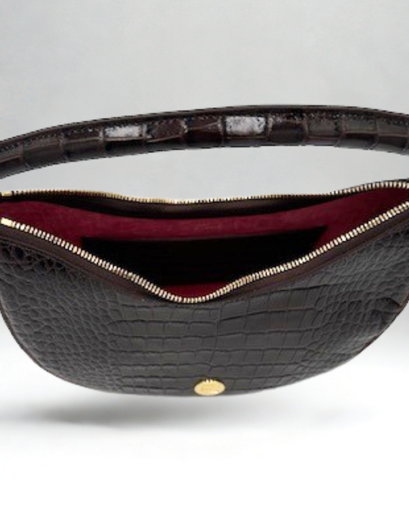 Sawyer Shoulder Bag- Chocolate Croc