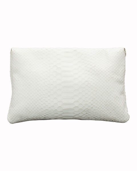 Elaine Turner- Bella Clutch- Cloud White Snake