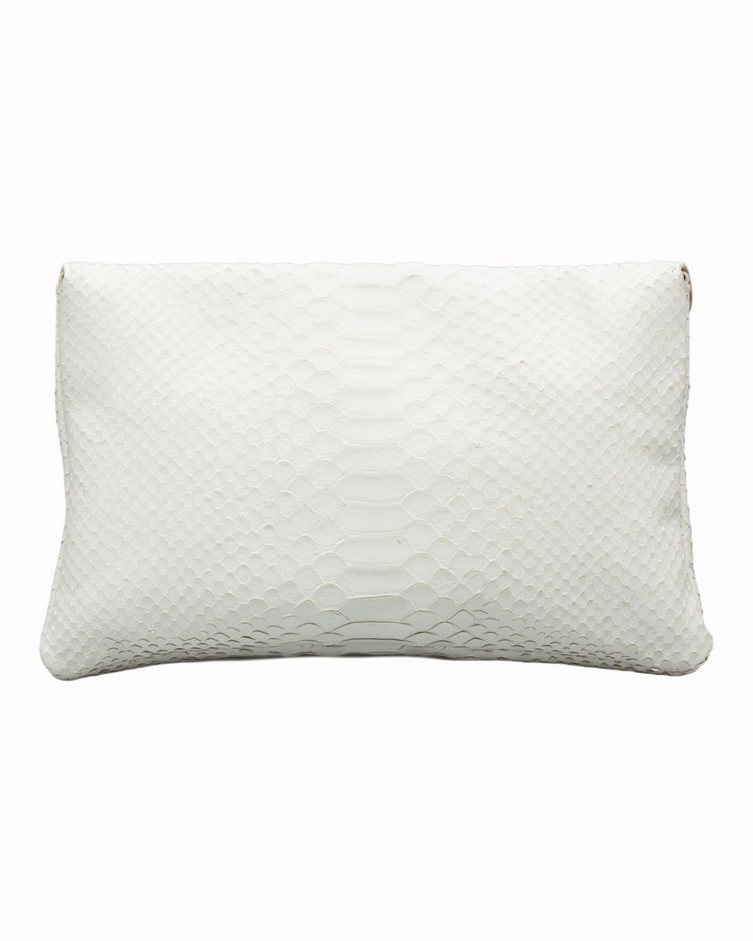 Elaine Turner- Bella Clutch- Cloud White Snake