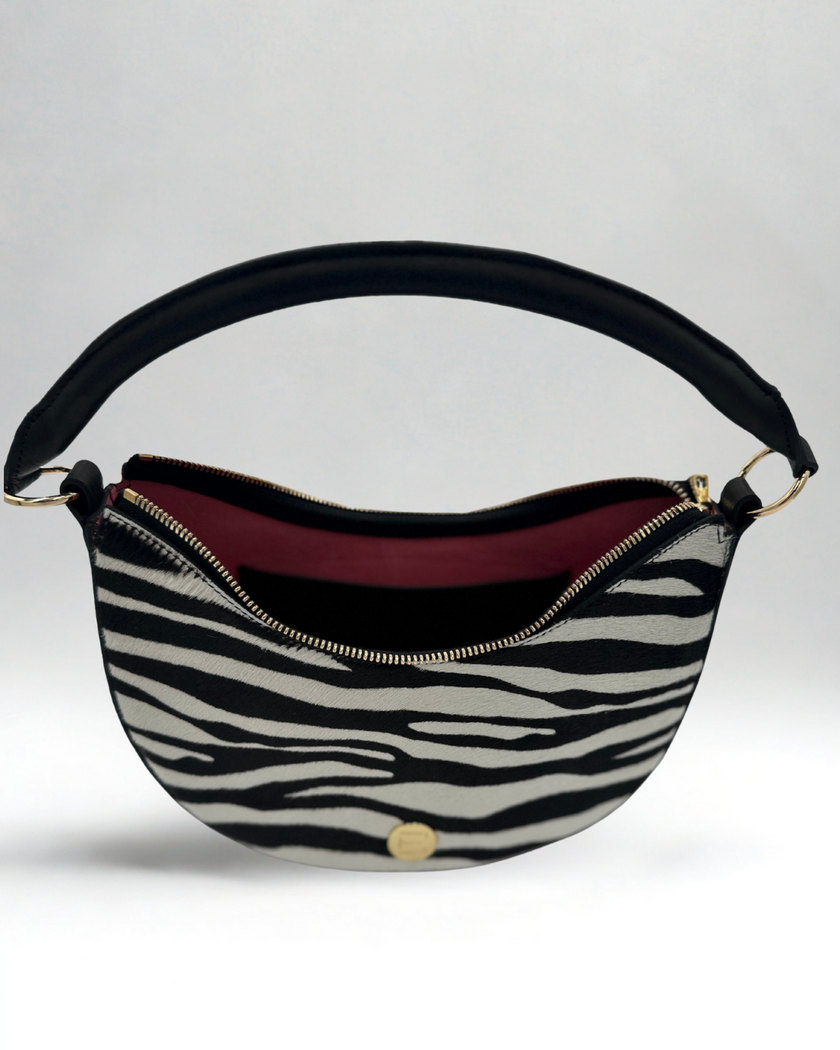 Sawyer Shoulder Bag- Zebra Haircalf