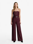 Acaria Studio - Guru Pants in Red Wine. Available at Edit by Elaine Turner in Houston, TX. Front model view. 
