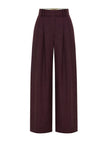 Acaria Studio - Guru Pants in Red Wine. Available at Edit by Elaine Turner in Houston, TX. Close Up view. 