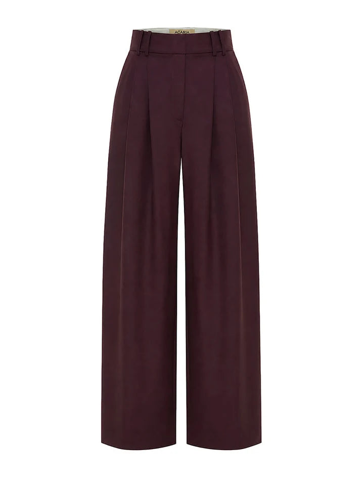 Acaria Studio - Guru Pants in Red Wine. Available at Edit by Elaine Turner in Houston, TX. Close Up view. 