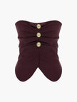Acaria Studio - Guru Top - Red Wine. Available at Edit by Elaine Turner in Houston, TX. Flat Lay View. 
