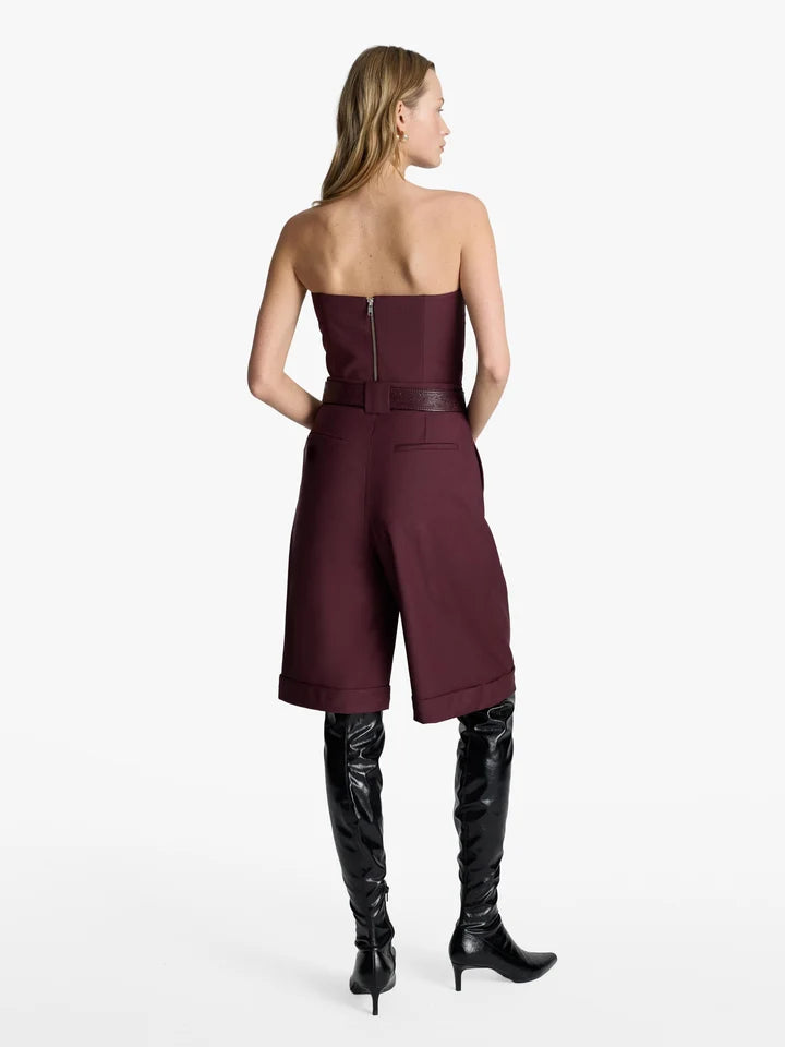Acaria Studio - Guru Top - Red Wine. Available at Edit by Elaine Turner in Houston, TX. Back Model View. 