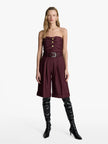 Acaria Studio - Guru Top - Red Wine. Available at Edit by Elaine Turner in Houston, TX. Front Model View. 