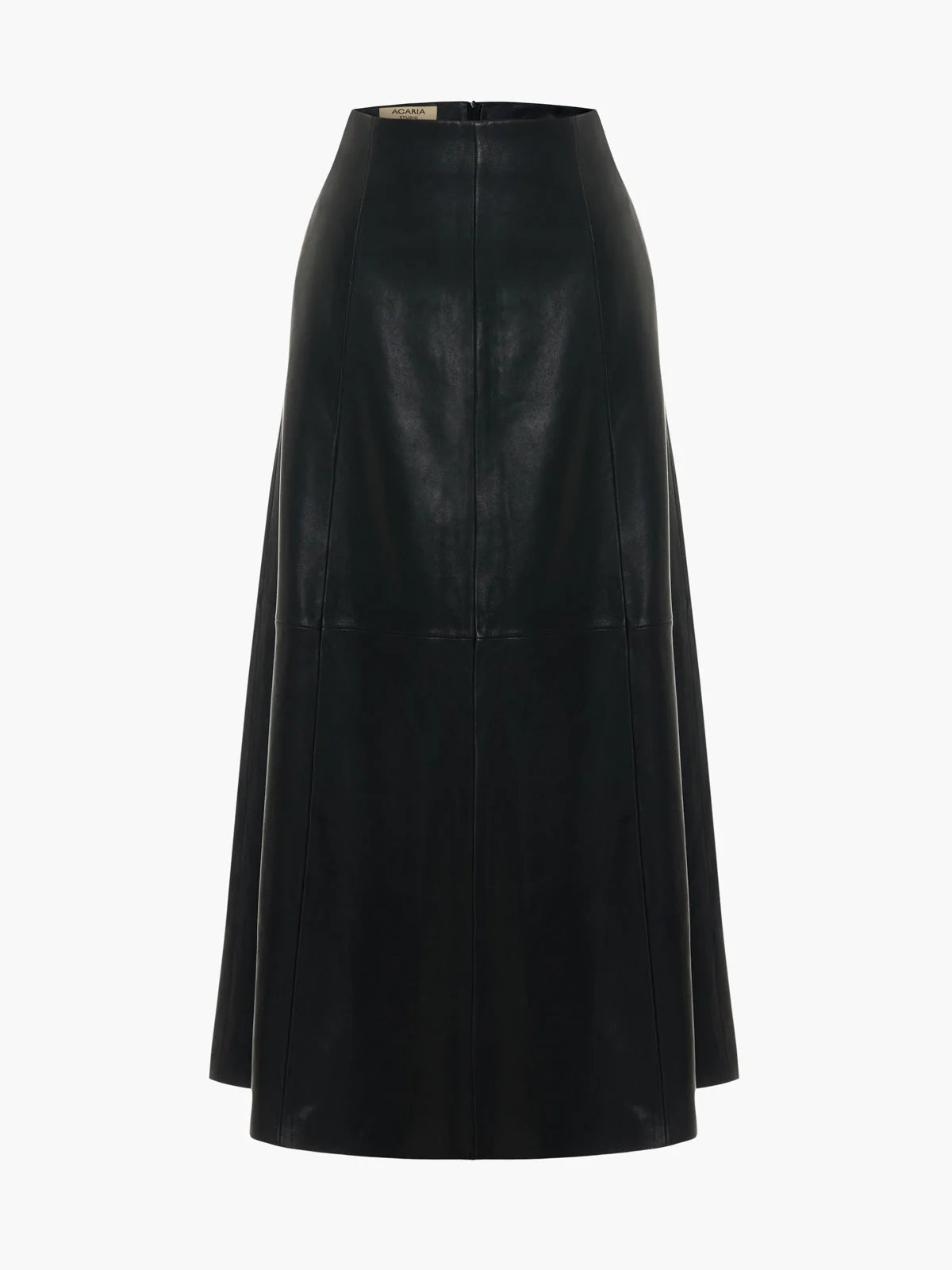 Acaria Studio Venus Leather Skirt. Available at Edit by Elaine Turner in Houston, TX. Flat lay view. 