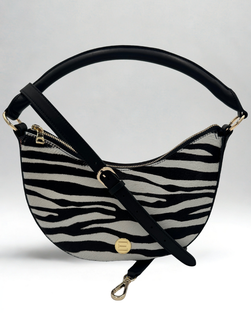 Sawyer Shoulder Bag- Zebra Haircalf