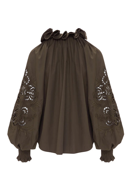 Antonina Olive Green Blouse