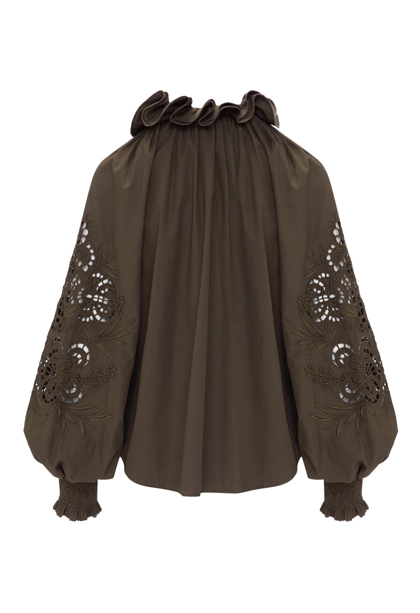 Antonina Olive Green Blouse