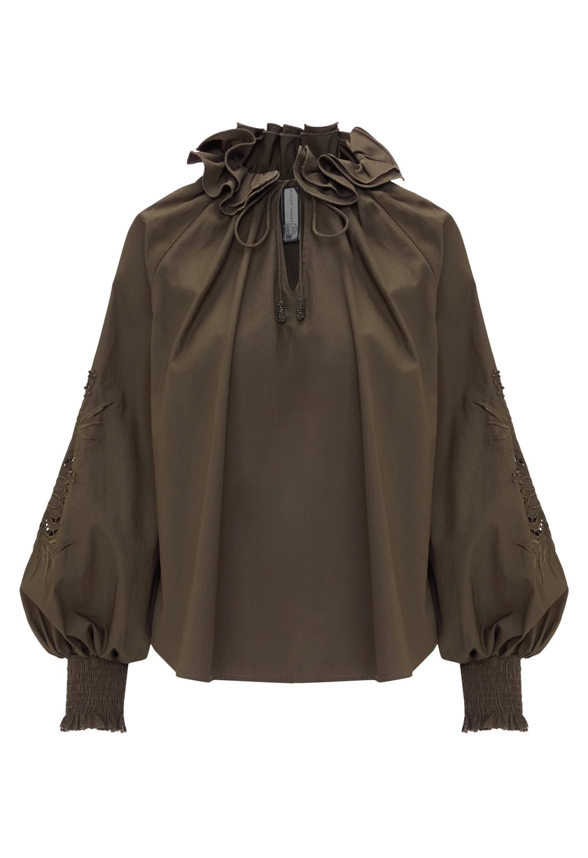 Antonina Olive Green Blouse
