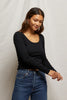 Anya Ribbed Long Sleeve- True Black