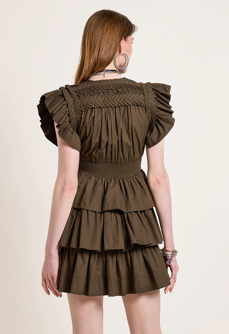 Aurora Olive Green Mini Dress