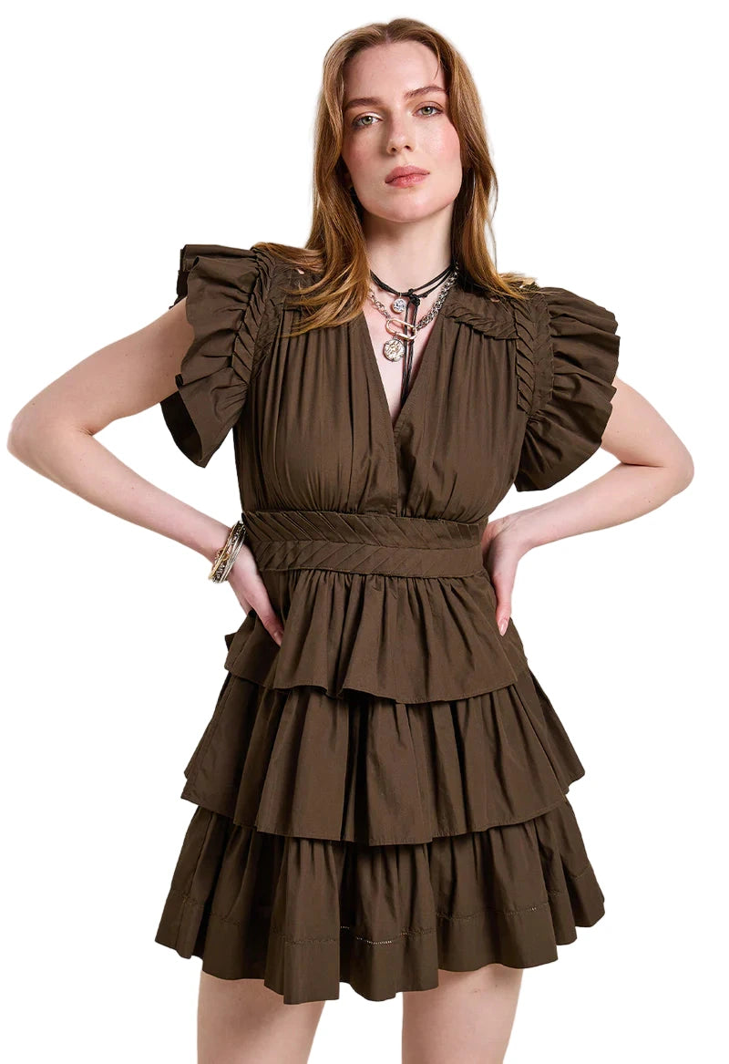 Aurora Olive Green Mini Dress