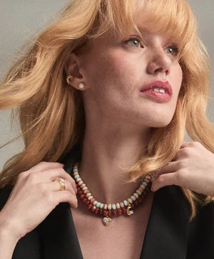 Adina Reyter- Bordeaux Gemstone Necklace in Carnelian. Available at Edit by Elaine Turner in Houston, TX. 