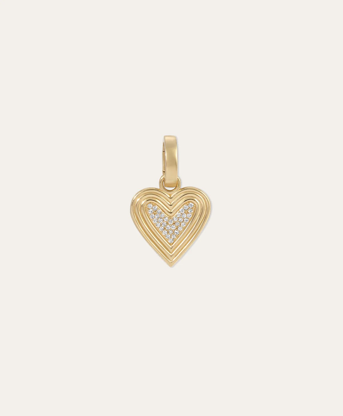 Adina Reyter-Make Your Move Pave Heart Hinged Charm. Available at Edit by Elaine Turner in Houston, TX. Full front view. 
