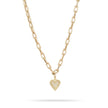 Adina Reyter-Make Your Move Pave Heart Hinged Charm. Available at Edit by Elaine Turner in Houston, TX. On Italian Chain Link Necklace. 
