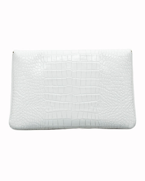 Elaine Turner- Bella Clutch- White Croc