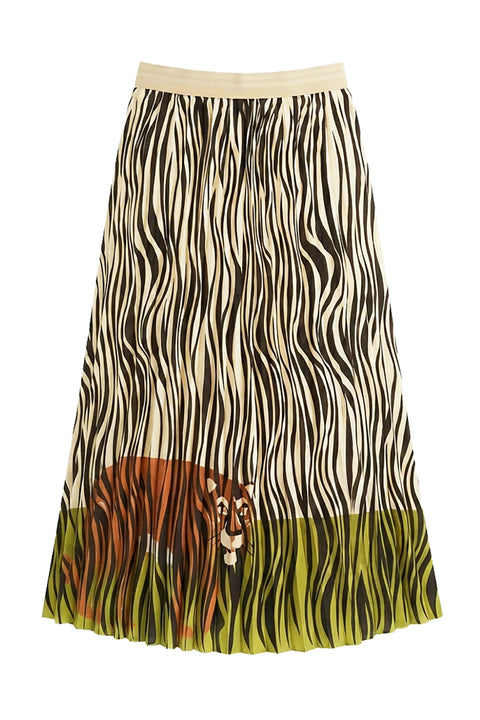 Le Superbe- Hidden Tiger Pleated Skirt