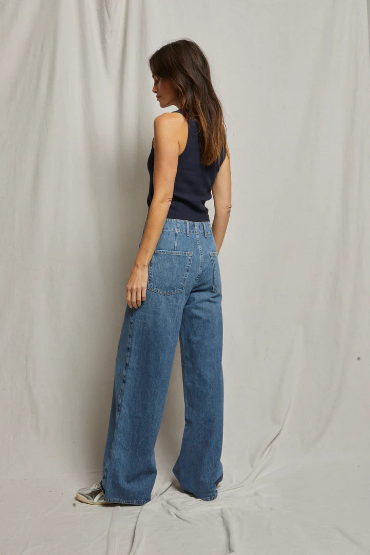 Blondie Ribbed Tank- Navy