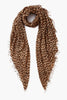 Roasted Pecan Leopard Cashmere & Silk Scarf