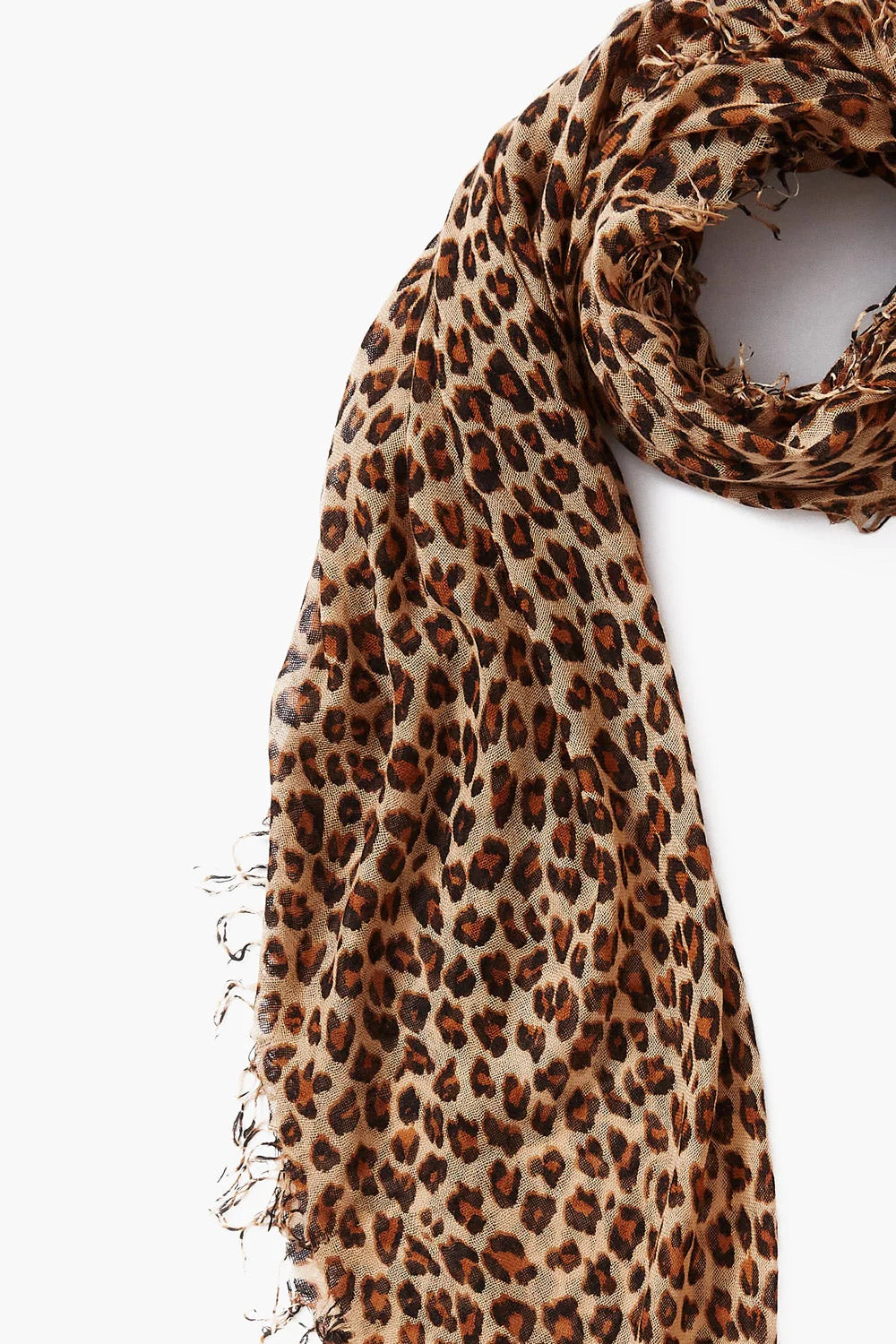 Roasted Pecan Leopard Cashmere & Silk Scarf
