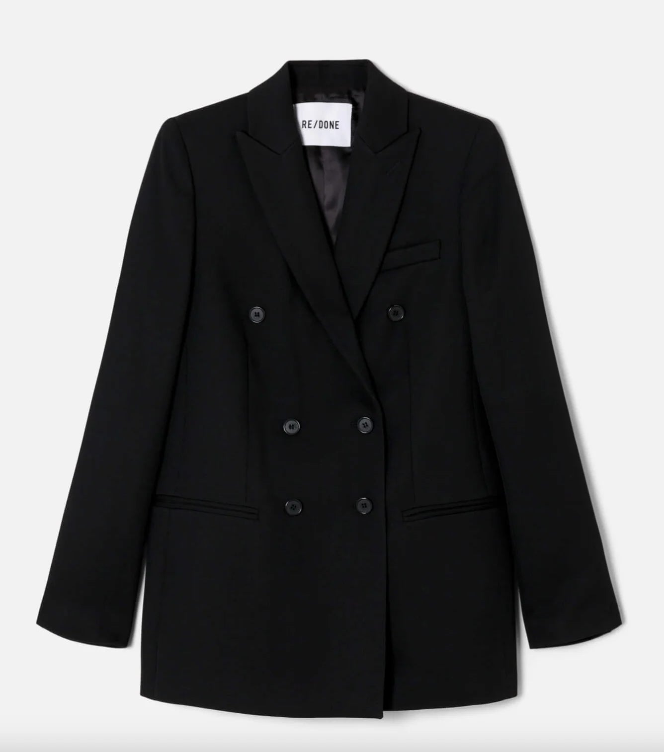 Re/Done Black Double Breasted Blazer in Black