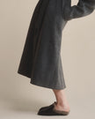 Black Suede Studio - Theo Mule - Black Leather. Available at Edit by Elaine Turner in Houston, TX. Full Model View. 