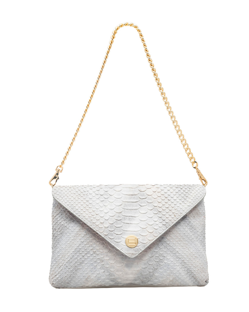 Elaine Turner- Bella Clutch- Opalescent Grey & Chevron Snake - Edit by Elaine Turner