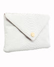 Elaine Turner- Bella Clutch- Cloud White Snake