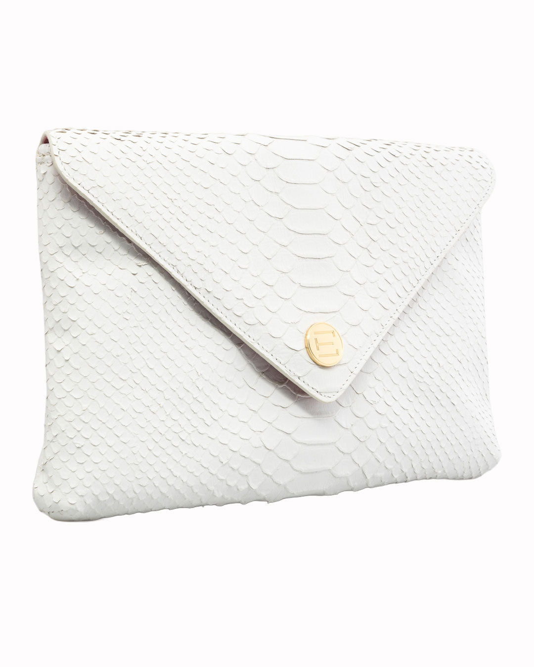 Elaine Turner- Bella Clutch- Cloud White Snake