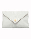 Elaine Turner- Bella Clutch- Cloud White Snake