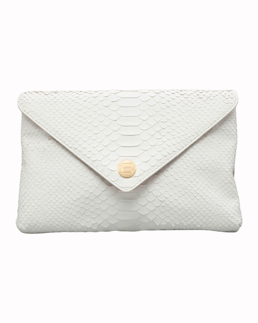 Elaine Turner- Bella Clutch- Cloud White Snake