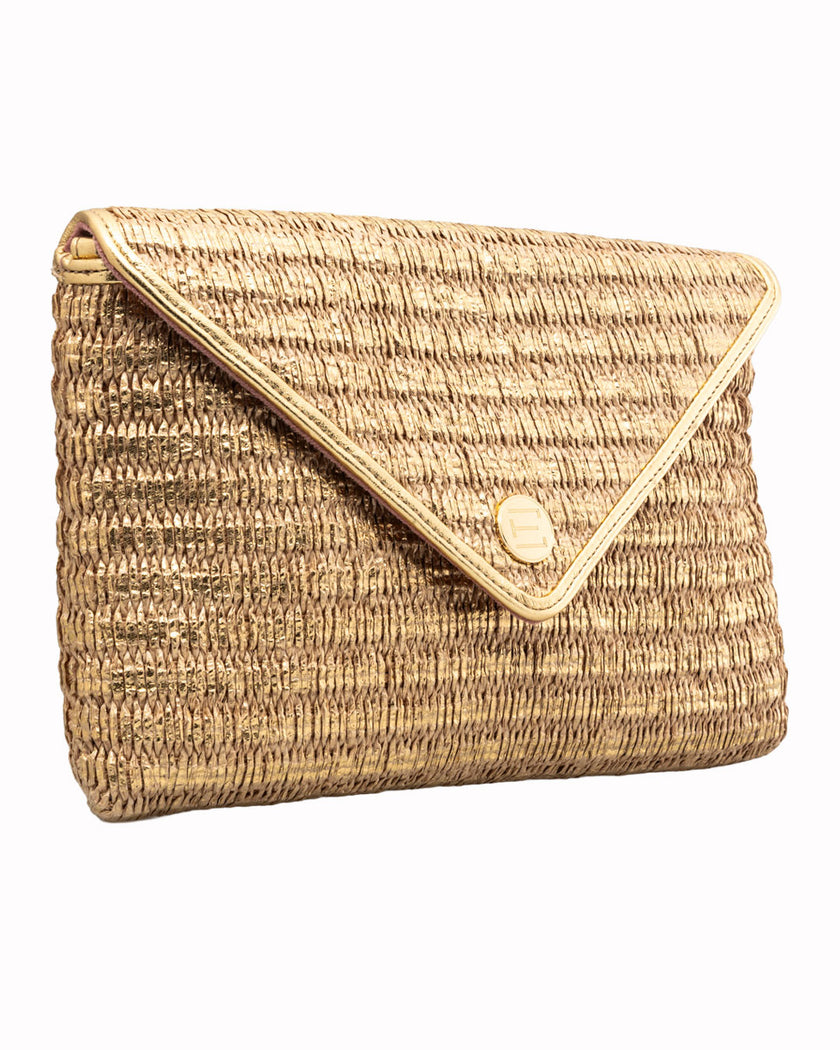 Elaine Turner- Bella Clutch- Gold Raffia - Edit by Elaine Turner