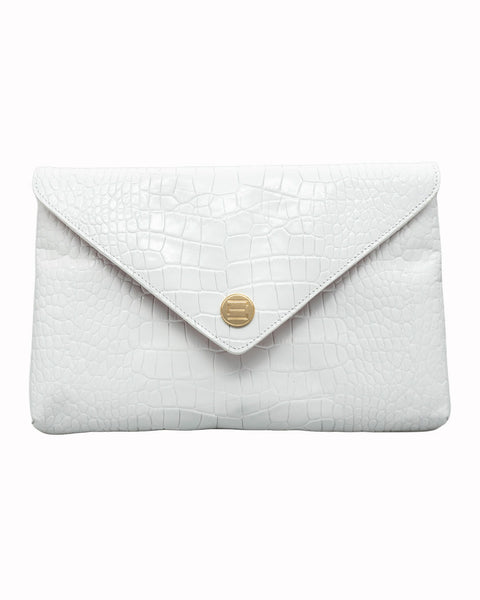 Elaine Turner- Bella Clutch- White Croc