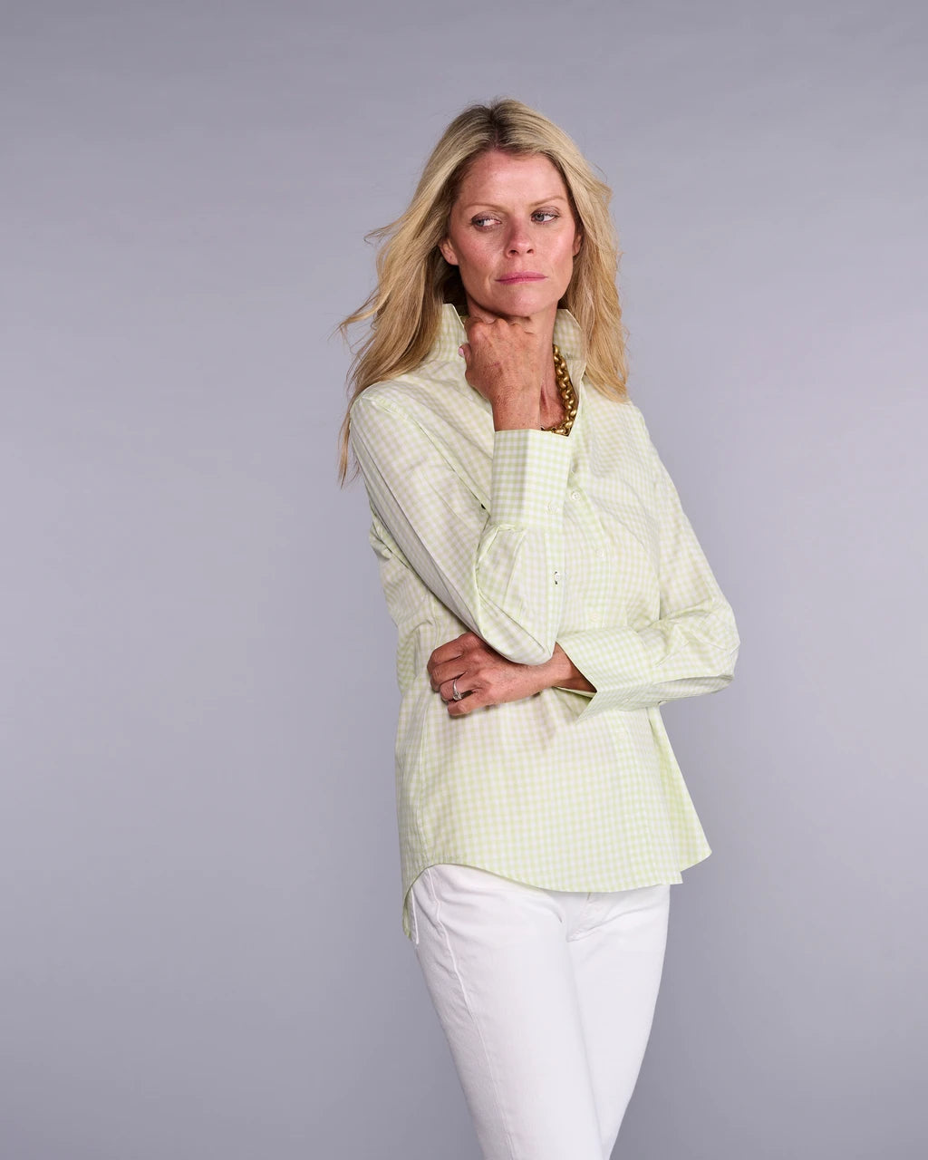 Claridge & King- The League- Lime Squeeze Check - Edit by Elaine Turner