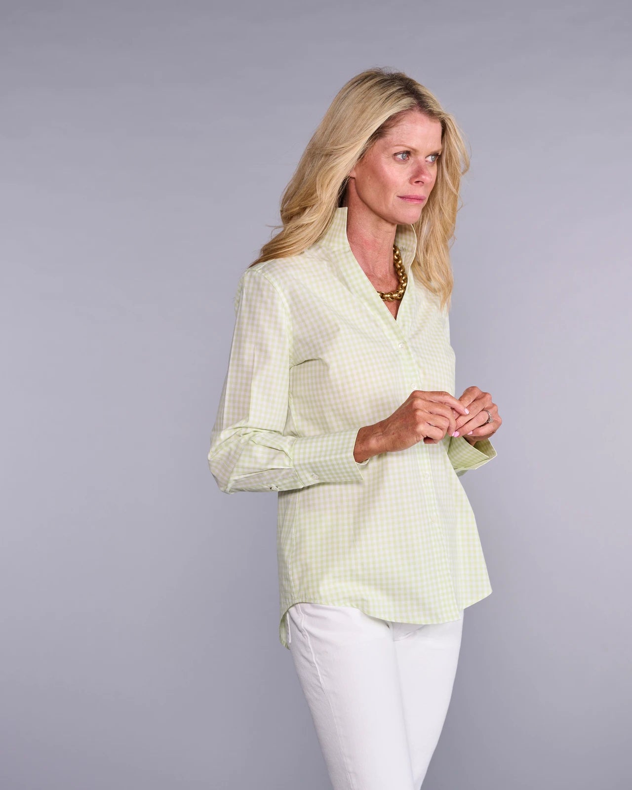 Claridge & King- The League- Lime Squeeze Check - Edit by Elaine Turner