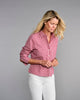 The Crop Shirt- Cranberry Check