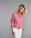 The Crop Shirt- Cranberry Check