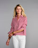 The Crop Shirt- Cranberry Check